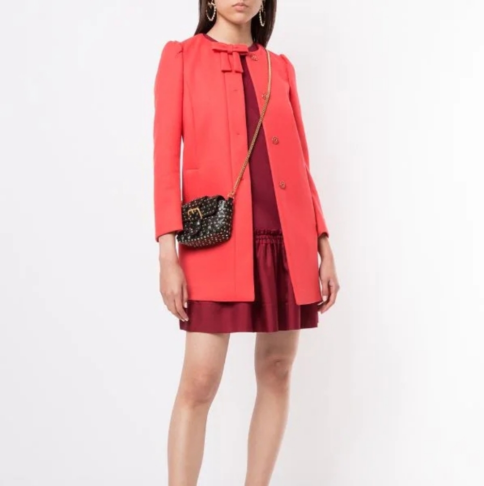 Red Valentino Pewter Blue Bow Snap Jacket 40IT/Sm